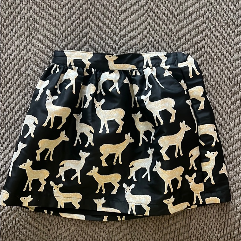 Gymboree Black and Gold Cat Print Skirt